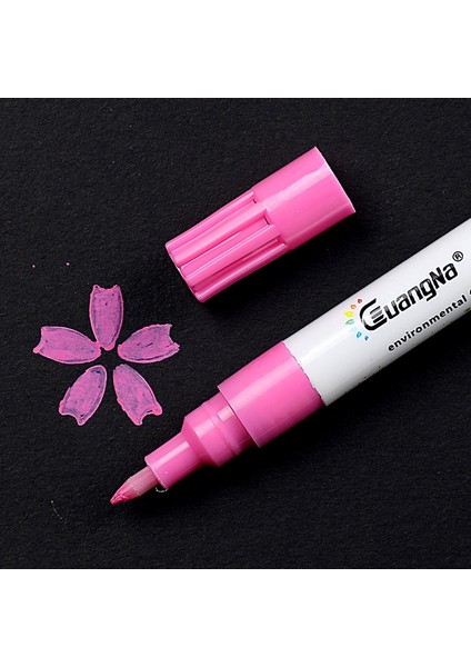 Pembe Stil 18 Renk Akrilik Boya Marker Kalem Detaylı Işaretleme Renk Boya Kalemleri Seramik Kaya Cam Porselen Kupa Ahşap Kumaş Tuval (Yurt Dışından)