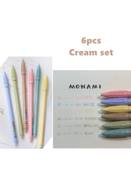 Krem Rengi Set Stili Monamream Renkli Kalemler Seti Artı Pegment Sanat Marker Liner Vurgulamak Için Çizim Yazma Okulu A6904 (Yurt Dışından)