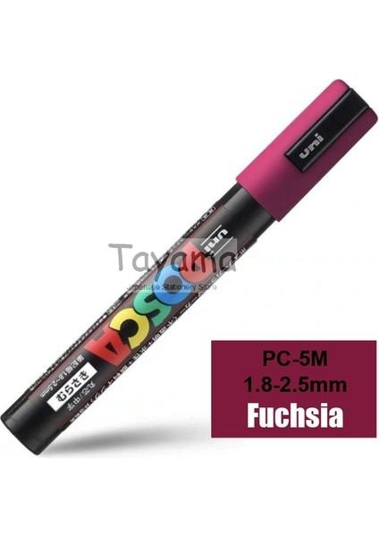 Fuşya Tarzı 1 Adet Uni Posca Pc-5m Boya Markörü - Ekstra Ince Kurşun Ucu Su Bazlı 29 Renk Mevcuttur (Yurt Dışından)
