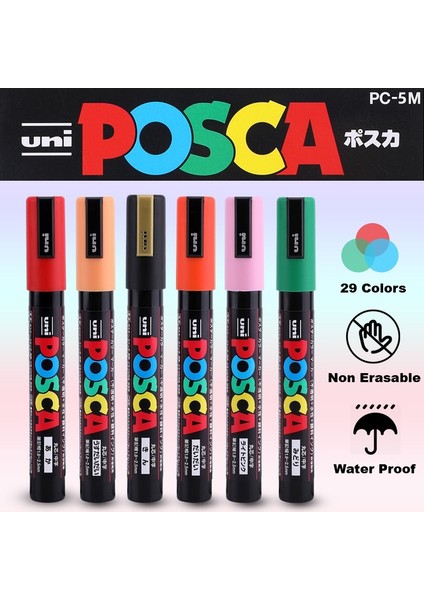 Fuşya Tarzı 1 Adet Uni Posca Pc-5m Boya Markörü - Ekstra Ince Kurşun Ucu Su Bazlı 29 Renk Mevcuttur (Yurt Dışından) fiyatları