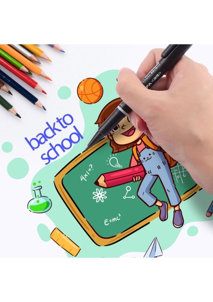Su Siyah Stili Çift ​​başlı Yağlı Keçeli Kalem Sanat Çizim Kanca Çizgi Çizim Için Kalem Işareti Kroki Graffiti Kanca Hat Sanatı Kırtasiye (Yurt Dışından) fırsatları