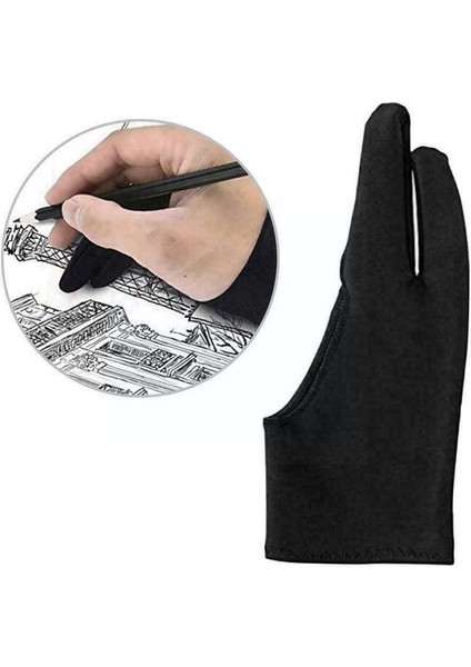 Siyah Iki Parmaklı Siyah Eldiven Anti-Kirlenme Çizim Boyama Sanatçısı Herhangi Bir Gra Çizim Tableti X0D9 (Yurt Dışından) modelleri