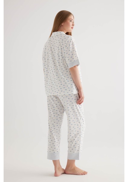 Kadın Plus Size Pamuklu Gömlek Yaka Pijama Üstü fırsatları