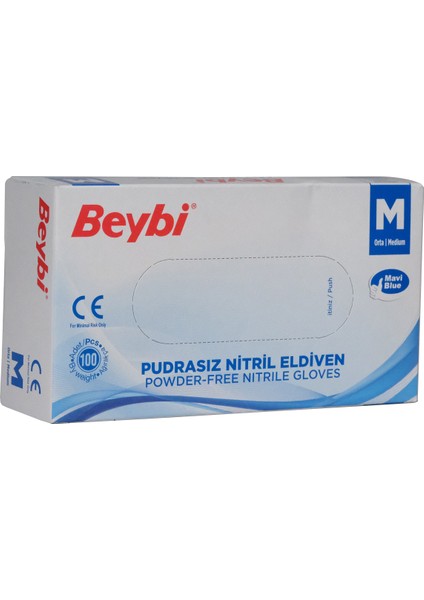 Beybı Muayene Eldiveni Nıtrıl Mavı Medium 100 Lu