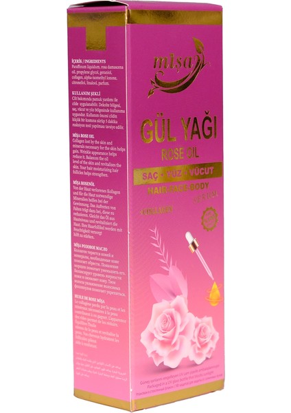Misa Saç ve Vücut Yağı Gül 100ML