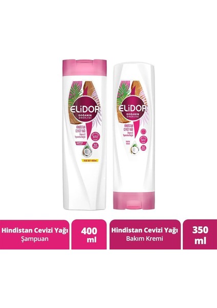 Doğanın Enerjisi Hindistan Cevizi Yağı Onarıcı Saç Bakım Seti 400 ml + 350 ml