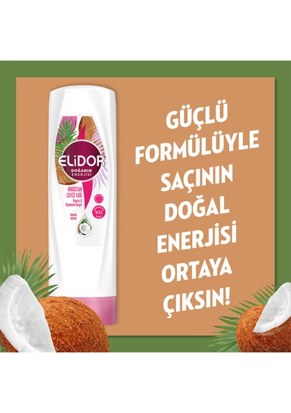 Doğanın Enerjisi Hindistan Cevizi Yağı Onarıcı Saç Bakım Seti 400 ml + 350 ml