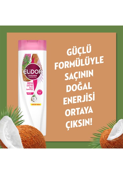 Doğanın Enerjisi Hindistan Cevizi Yağı Onarıcı Saç Bakım Seti 400 ml + 350 ml