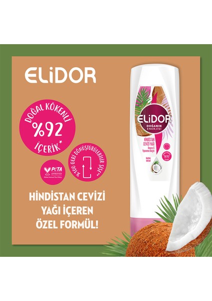 Doğanın Enerjisi Hindistan Cevizi Yağı Onarıcı Saç Bakım Seti 400 ml + 350 ml