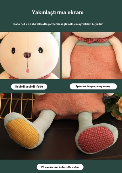 48CM Tavşan Peluş Oyuncak Sevimli Hediye Bebek Bebek Uyku Dekoratif Yastık (Yurt Dışından)