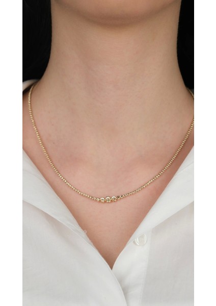 14 Ayar Altın Toplu Dorikalı Kolye