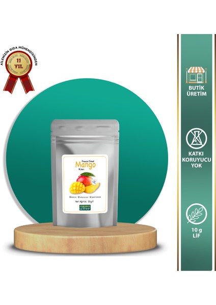 Mango Kuru Meyve Cipsi Dondurularak Kurutulmuş Freeze Dried Meyve Kıtırı (20 g)