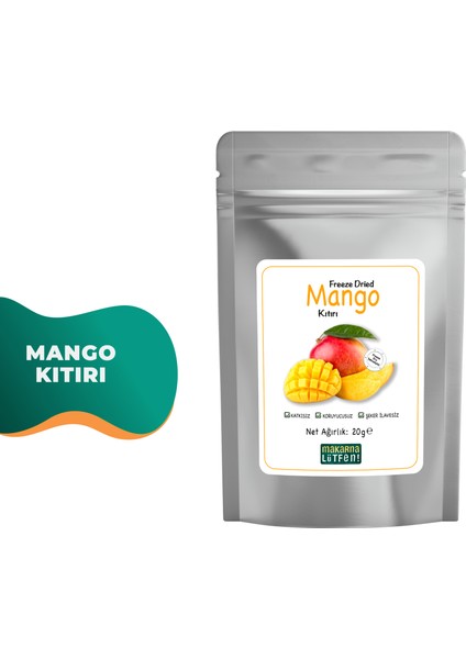 Mango Kuru Meyve Cipsi Dondurularak Kurutulmuş Freeze Dried Meyve Kıtırı (20 g)