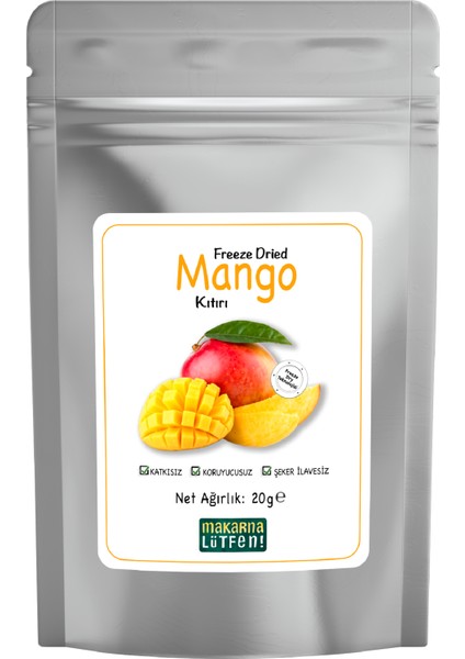 Mango Kuru Meyve Cipsi Dondurularak Kurutulmuş Freeze Dried Meyve Kıtırı (20 g)