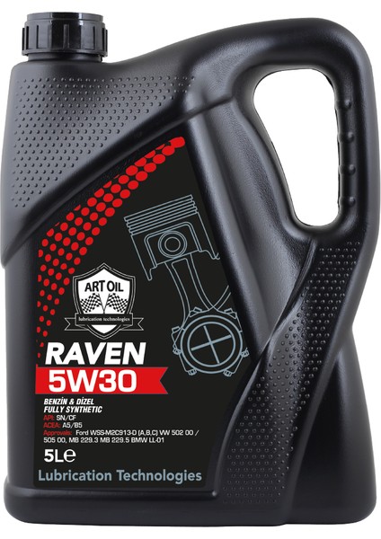 Raven 5W30 Benzin&Dizel&Lpg'li Tüm Araçlar İçin Motor Yağı (2025 Üretim) (5 Litre)