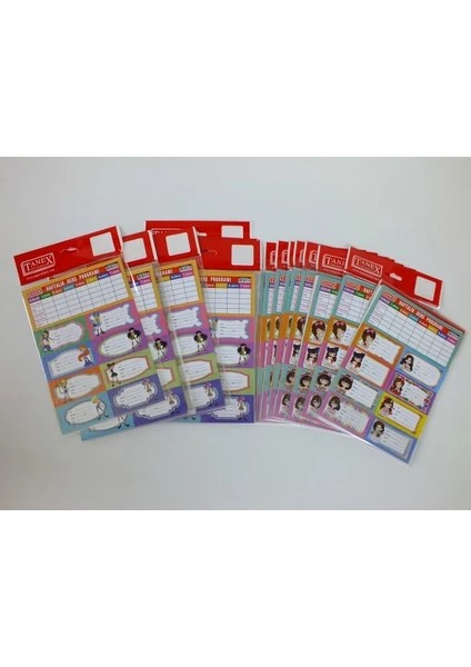 Okul Etiketi Ders Programlı Kız 3 Ad/pş / Tanex