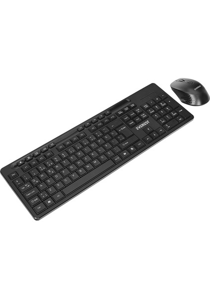 Km-510 Kablosuz Q Multimedia Klavye + Mouse Set Siyah