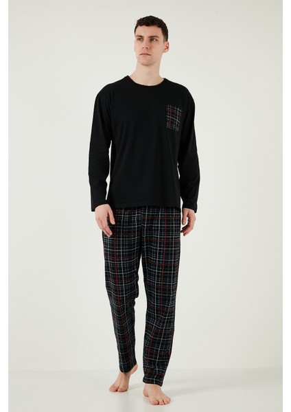Ekoseli Cepli Beli Lastikli % 100 Pamuk Regular Fit Pijama Takımı Erkek Pijama Takımı 6572001