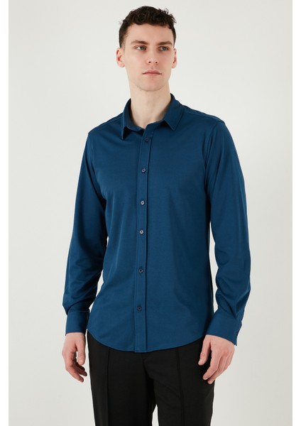 Pamuklu Regular Fit Düz Yaka Gömlek Erkek Gömlek CF25S119628