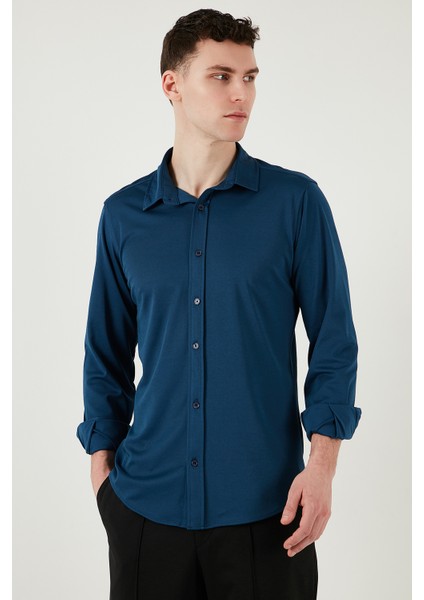 Pamuklu Regular Fit Düz Yaka Gömlek Erkek Gömlek CF25S119628
