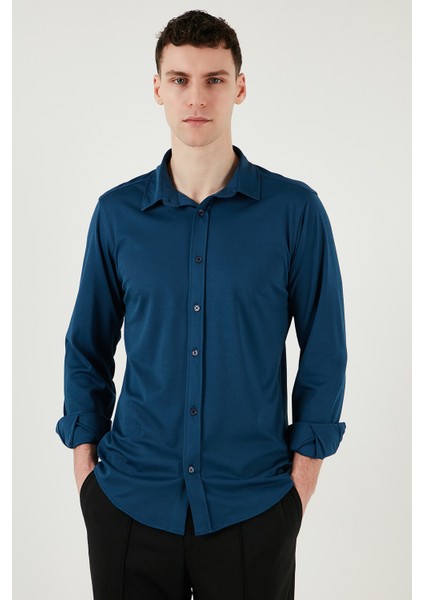 Pamuklu Regular Fit Düz Yaka Gömlek Erkek Gömlek CF25S119628