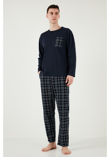 Ekoseli Cepli Beli Lastikli % 100 Pamuk Regular Fit Pijama Takımı Erkek Pijama Takımı 6572001