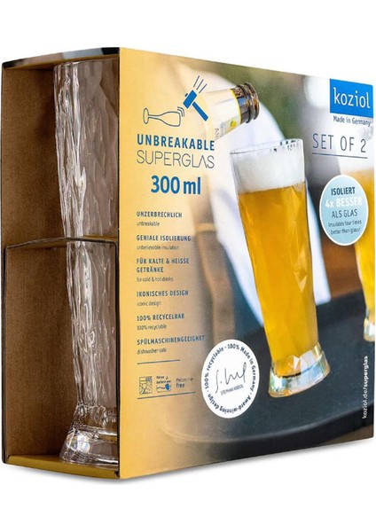 Koziol Superglass 2'li Set 300 ml Şeffaf fiyatları