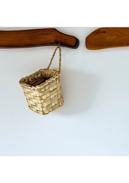 Dekoratif Çok Amaçlı Doğal El Yapımı Hasır Kare Saksı Sepet / 10X10 cm modelleri