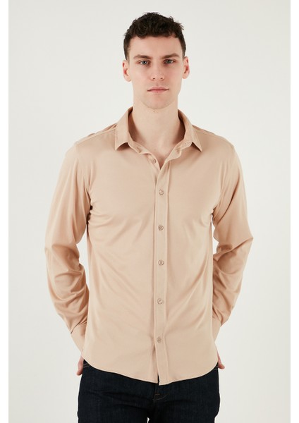 Pamuklu Regular Fit Düz Yaka Gömlek Erkek Gömlek CF25S119628