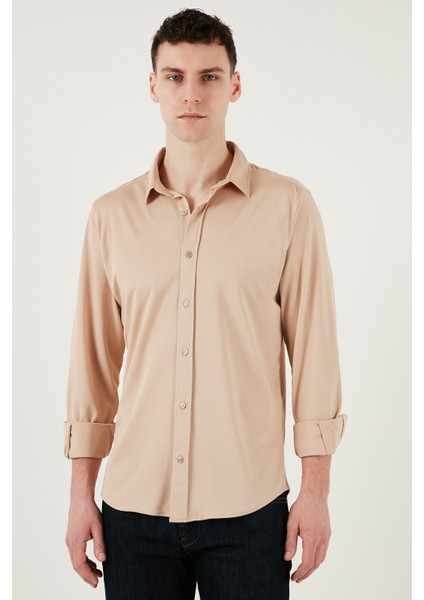 Pamuklu Regular Fit Düz Yaka Gömlek Erkek Gömlek CF25S119628