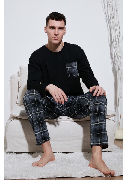 Ekoseli Cepli Beli Lastikli % 100 Pamuk Regular Fit Pijama Takımı Erkek Pijama Takımı 6572001 fiyatları