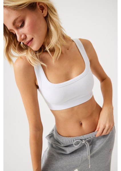 Aura Çift Katlı Modal Bra Beyaz