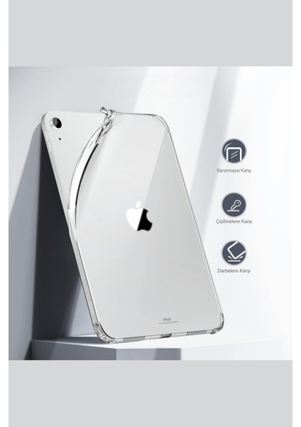 Apple iPad Air 11 2025 M3 Çip Uyumlu Fuchsia Darbe Emici Koruyucu Şeffaf Silikon Kapak