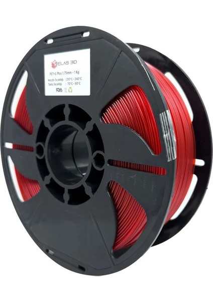 PETG Plus Filament Kırmızı 1.75MM 1kg