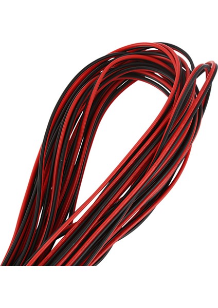 22 Ölçer 15 M Kırmızı Siyah Zip Tel Awg Kablo Güç Topraklama Örgülü Bakır Araba (Yurt Dışından)