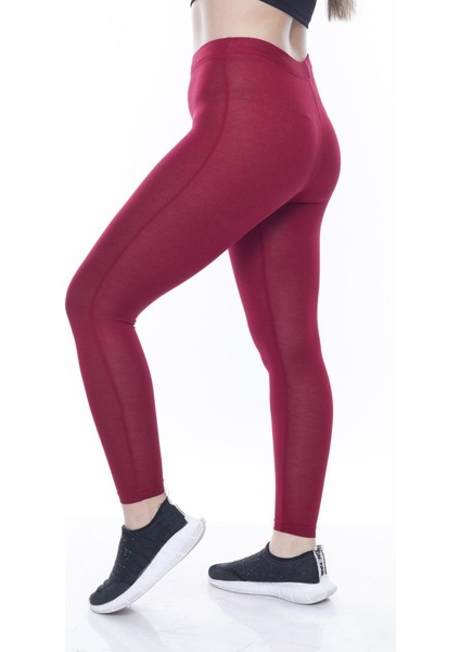 Bordo Beli Lastikli Toparlayıcı Tayt modelleri