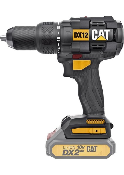 Cat DX12B 18VOLT Kömürsüz Profesyonel Şarjlı Darbeli Matkap (Akü Dahil Değildir)