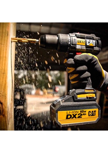Cat DX12B 18VOLT Kömürsüz Profesyonel Şarjlı Darbeli Matkap (Akü Dahil Değildir)
