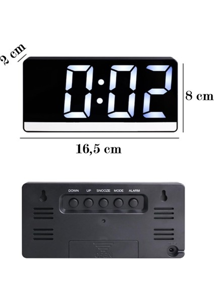 Yeni Model Renkli LED Ekran Ses Kontrollü,parlaklık Ayarlı Masaüstü Saat Alarm-Takvim-Sıcaklık Ölcer