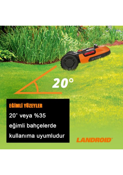 WR155E 20VOLT 5.0AH. 22CM Landroıd Tam Otonom Kömürsüz Çim Biçme Robotu
