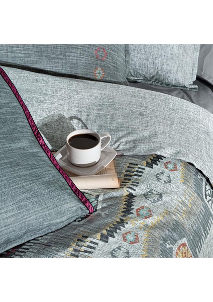 Zeno Gri Çift Kişilik %100 Pamuk Nevresim Takımı modelleri