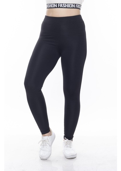 Siyah Beli Lastikli Toparlayıcı Tayt