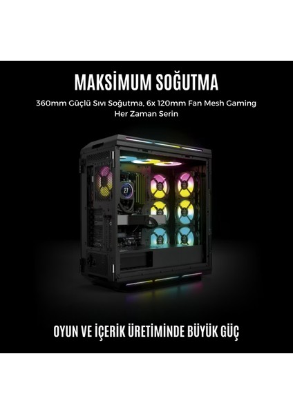 Toru x Aı TRX2501W Ultra 9 48GB Ddr5 1tb M.2 SSD 16GB Rtx 5080 Sıvı Soğutma 1200W 80+G W11P