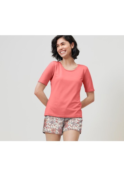 Şortlu Pijama Takımı, Papaya