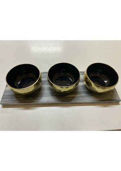 Clara Gold 3 Condıment Bowls 41 x 14 x 9 cm
