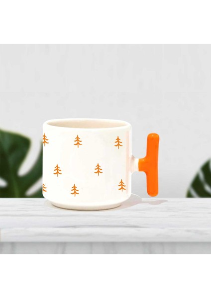 Çam Ağacı Desenli Baskılı Kupa