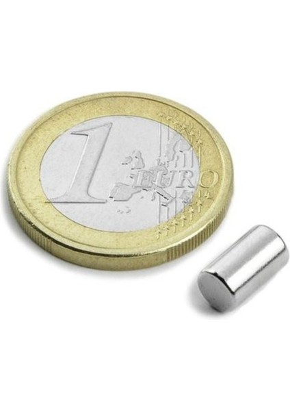 10 Adet Çap 5mm x Kalınlık 8mm Silindir Güçlü Neodyum Mıknatıs