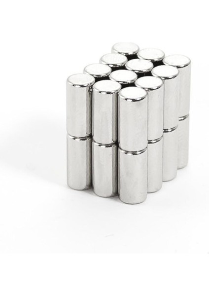 10 Adet Çap 5mm x Kalınlık 8mm Silindir Güçlü Neodyum Mıknatıs