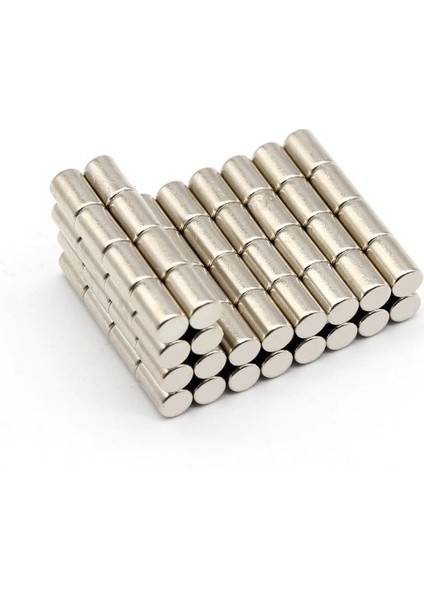 10 Adet Çap 5mm x Kalınlık 8mm Silindir Güçlü Neodyum Mıknatıs