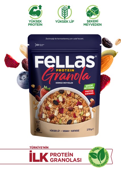Vegan Protein Granola - Kırmızı Meyveler (270g)
